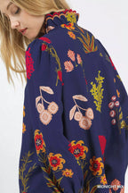 Umgee Womens Blouse Ruffled Midnight Flower Print with Scalloped Neckline Top 5d2a8975-64f8-4cea-8268-3a7210193a6a-Max-Origin Trendsi