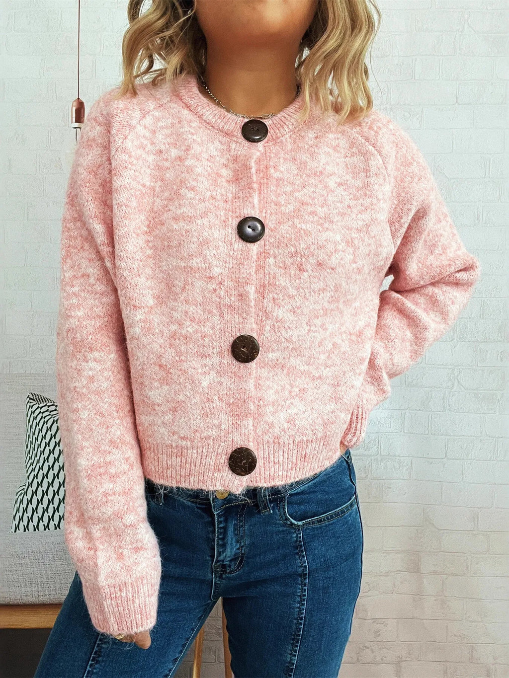 Women's Cardigan Button-Up Raglan Sleeve Casual Knit Top 5d31d638da1749bf97517eb6b161cf61-Max-Origin Trendsi