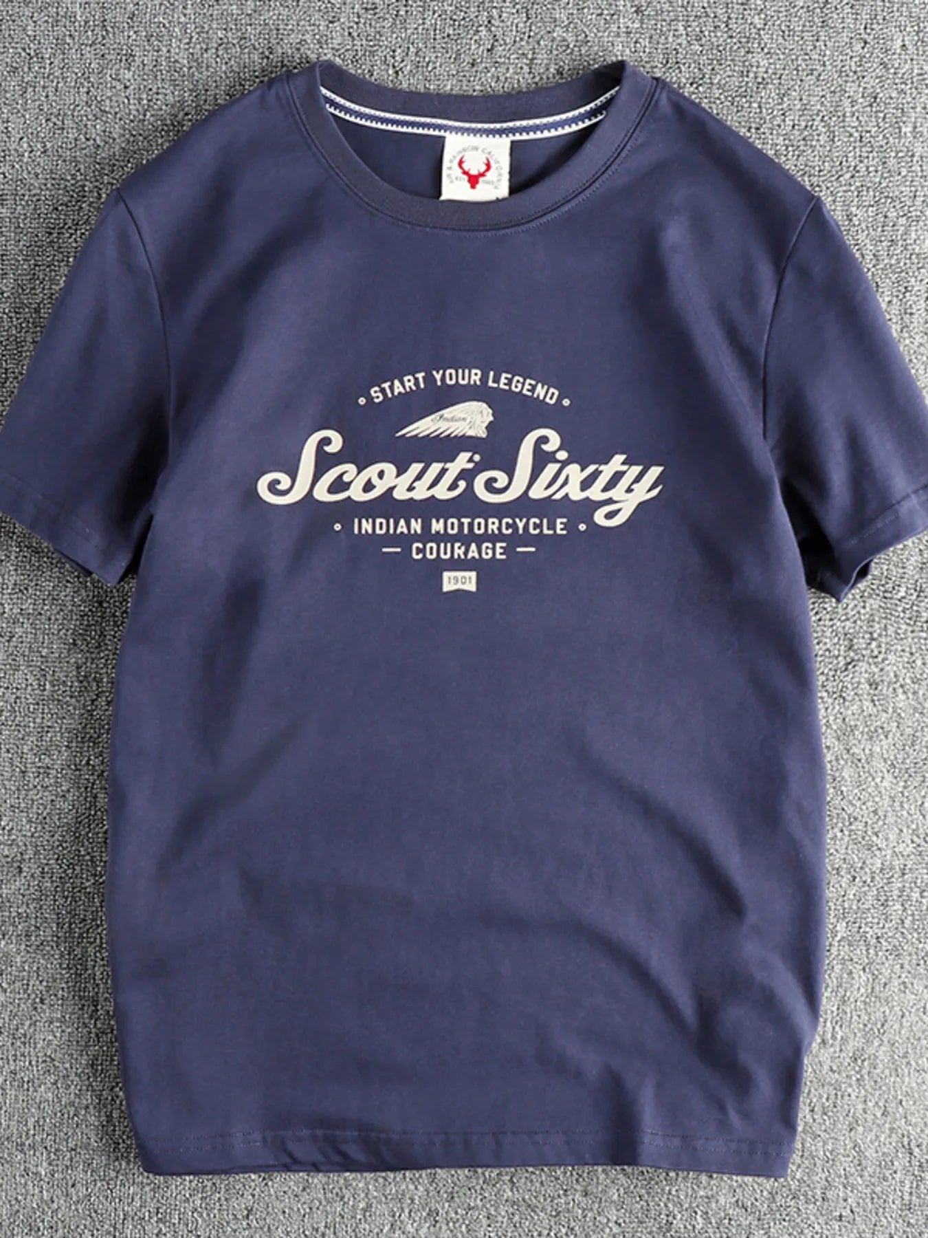 Men's T-Shirt Cotton Blend Graphic Round Neck Short Sleeve Top Tees Royal Blue 5d42ddb6391148d09153672f94060db0-Max-Origin Trendsi