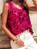 Sequin Round Neck Tank