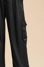 Annie Wear Cargo Satin Pants Black Wide Leg 5d6c59fa-ea24-4cb4-9bc2-e4ca0a4f1802-Min Trendsi