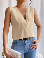 Cami Tank Top Women's V-Neck Pleated Sleeveless Elegant Blouse 5d6fc0e1-ec01-4d6e-a425-bf1358d0f5c8-Max-Origin Trendsi