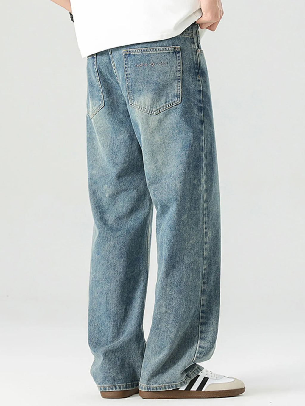 Men's Wide Leg Jeans High Waist Blue Washed Denim Casual Pants 5d7de7b0994d4c84be316b92b59c87c9-Max-Origin Trendsi