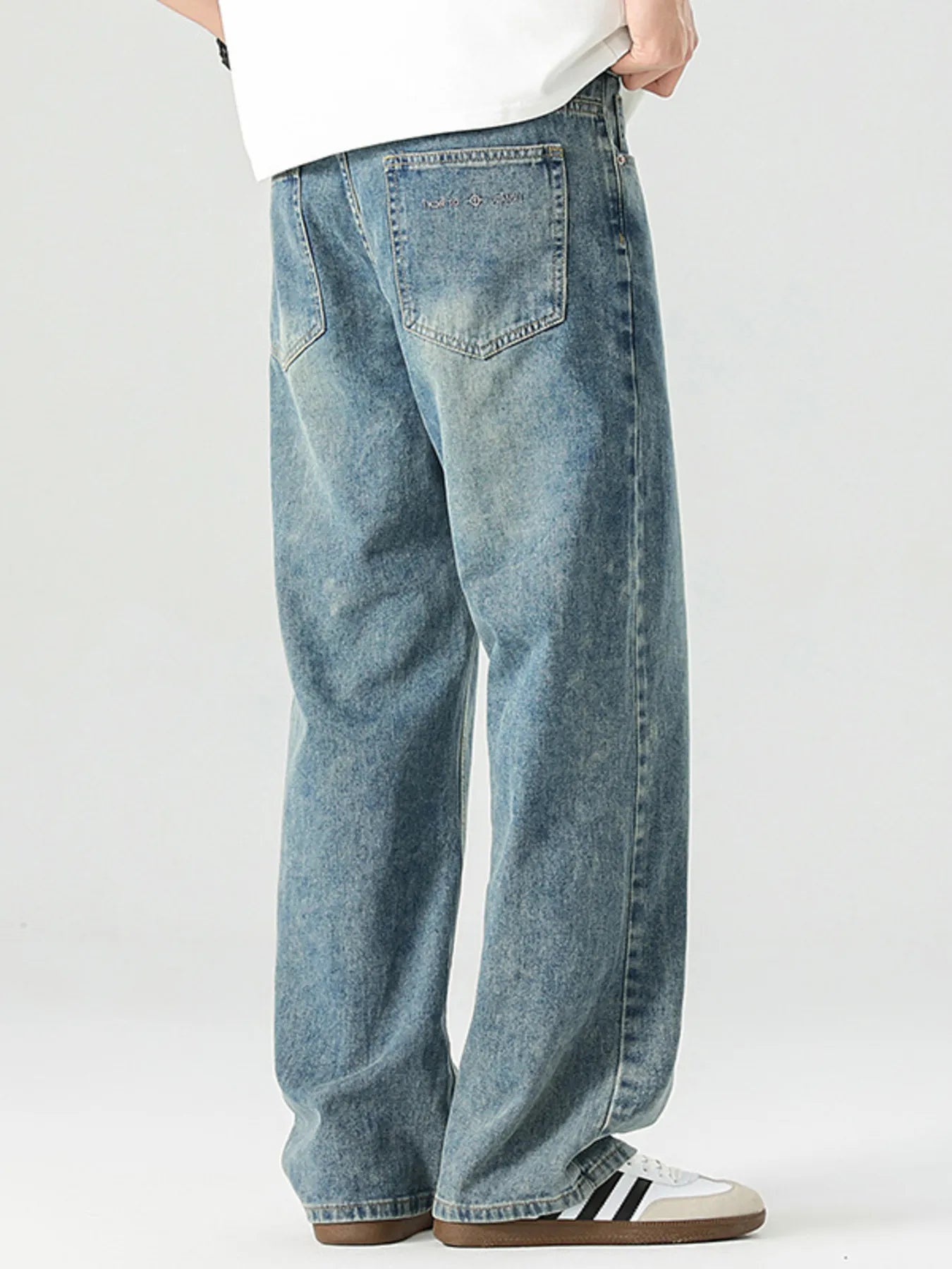 Men's Wide Leg Jeans High Waist Blue Washed Denim Casual Pants 5d7de7b0994d4c84be316b92b59c87c9-Max-Origin Trendsi