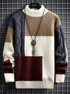 Men's Color Block Knitted Pullover Cable-Knit Ribbed Plus Sizes Sweater 5da31b3efe47428dbafe75d9a817d8be-Max-Origin Trendsi