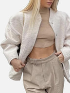 Women Jacket Snap Collared Long Sleeve Elastic Hem Oversized Pocketed 5df2dbdd-3788-4d7b-8fc2-98b8332dc1c0-Max Trendsi