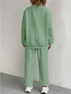 Women’s Set Sweatshirt Textured Diamond Long Sleeve Top And Pants 2 Pcs 5e35e609-8ba9-4539-9d69-c252ca712ee9-Max Trendsi