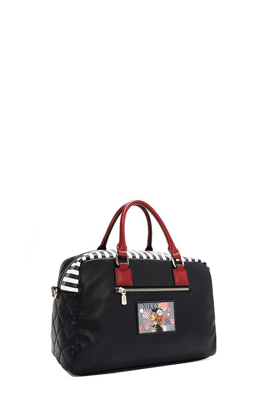 Nicole Lee USA Handbags Eco-Leather Boston Bag Medium Patch Pocket 5e3c06ff-7eb9-468d-ae5f-36b7b7d1eae1-Max Trendsi