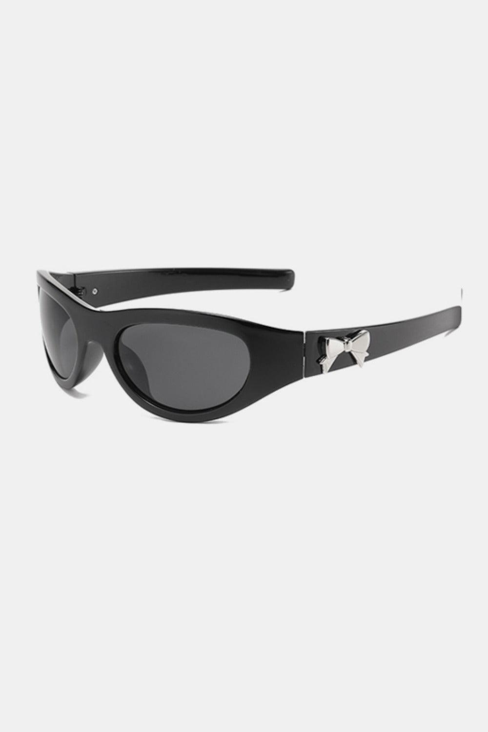 Cat-Eye Sunglasses Bow Polycarbonate Frame Eyewear Black One Size