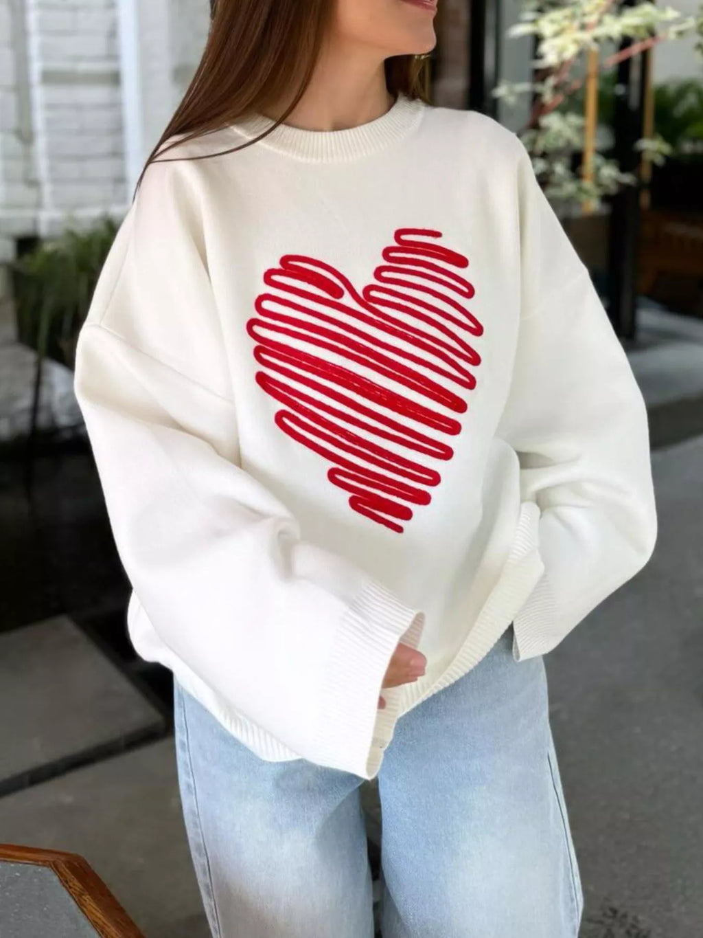 Womens Sweater Heart Round Neck Oversized Pullover 5e73c63d-8623-4d6b-8b7a-cf4908265566-Max-Origin Trendsi