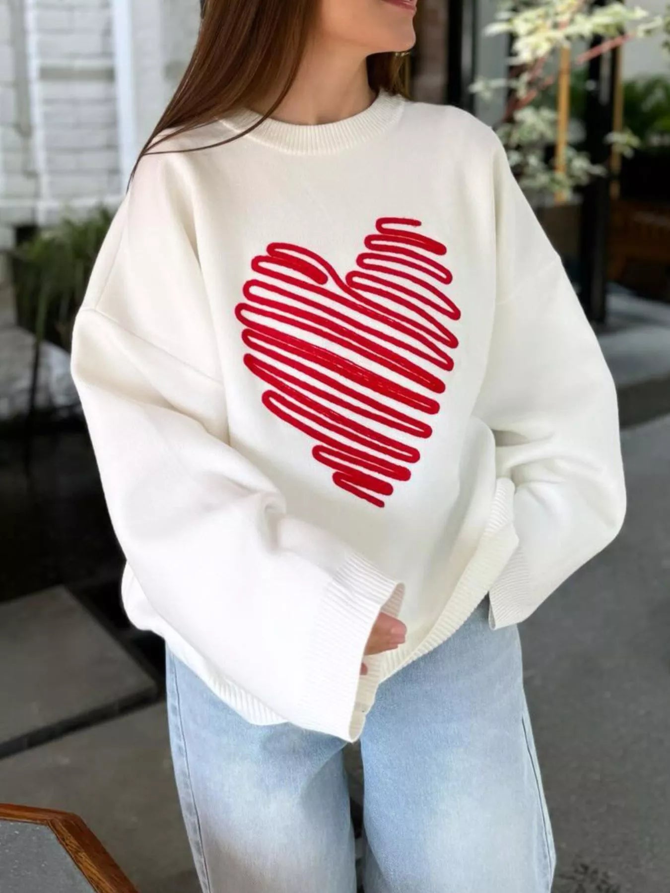 Womens Sweater Heart Round Neck Oversized Pullover 5e73c63d-8623-4d6b-8b7a-cf4908265566-Max-Origin Trendsi