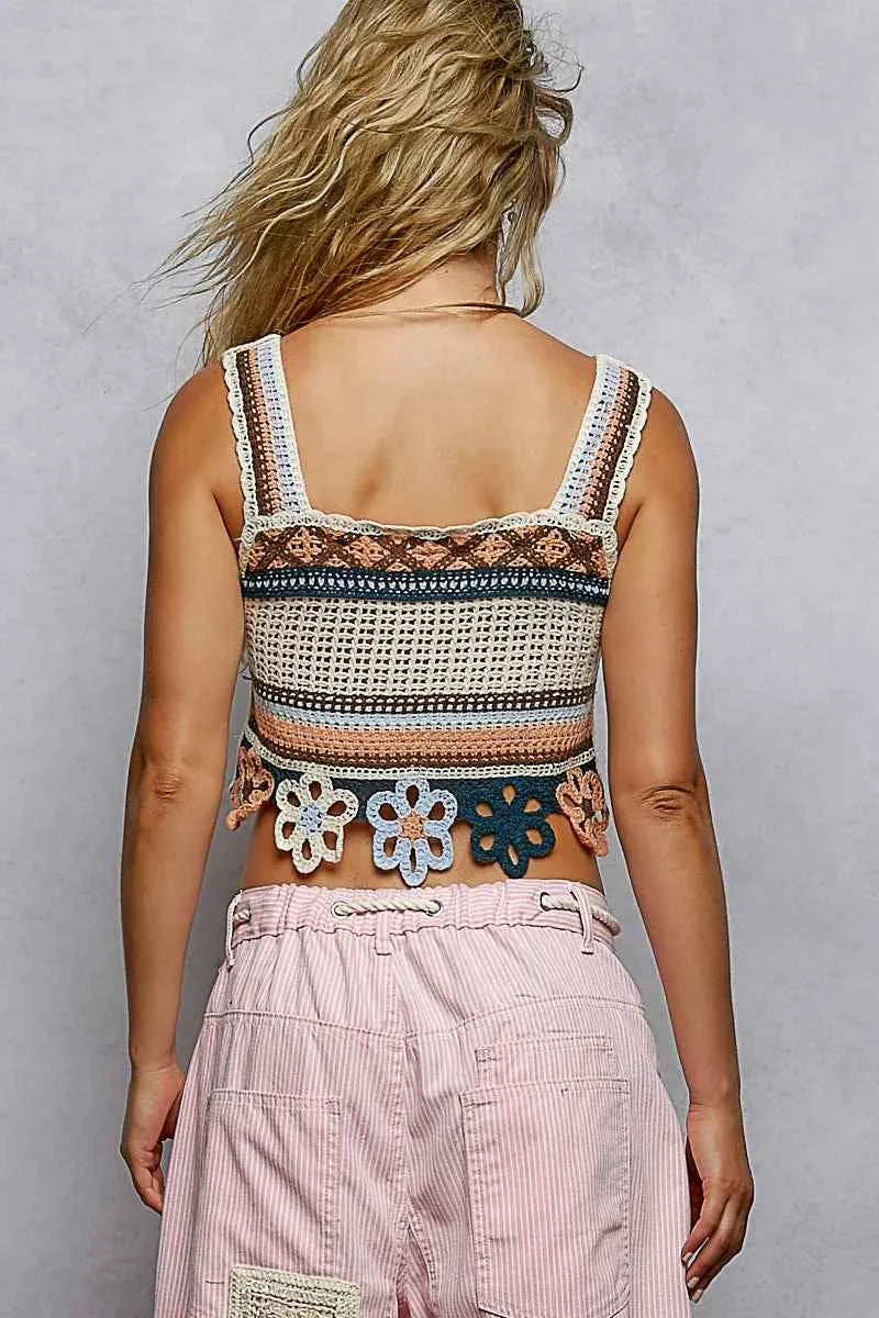 POL Cropped Crochet Cami Cutout Flower with with Dangle Detail Top 5eb04602-13d6-434c-a011-b548e7179c6d-Max-Origin Trendsi