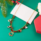 Christmas Charm Necklace 18K Gold-Plated Multicolor Rhinestone 5f1e9803-42ab-446b-bdb5-24897294e7b5-Max-Origin Trendsi