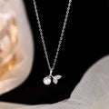 Pearl Mermaid Tail Pendant Necklace with Synthetic Pearl, 925 Sterling Silver, and Zircon