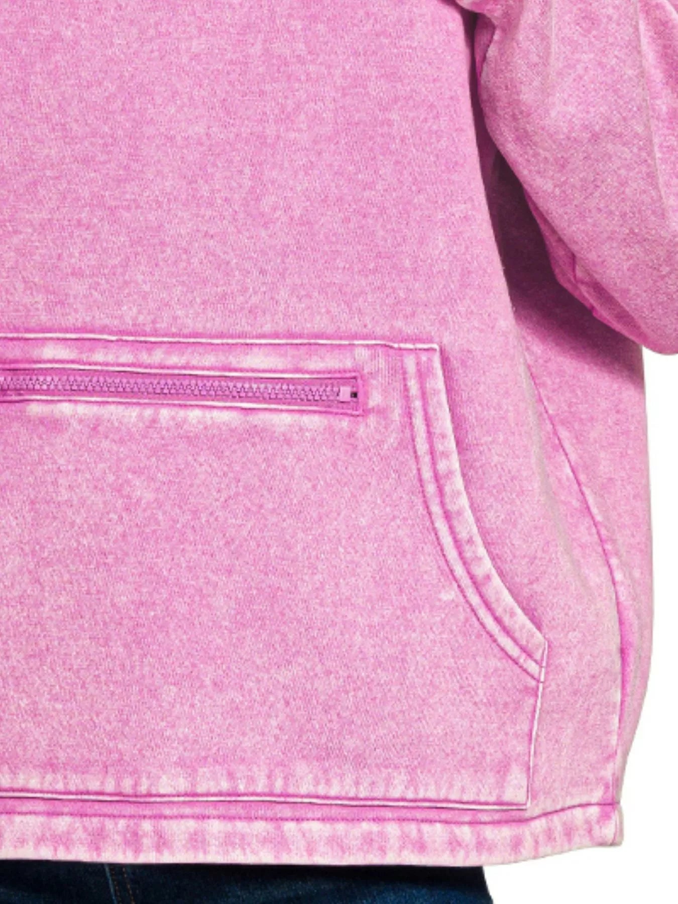 Zenana Sweatshirt Mauve Fleece Washed High Neck Kangaroo Pocket 5f368bd9-03e1-401a-89f7-09b8779147c0-Max-Origin Trendsi