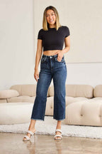 Plus Size Tummy Control High Waist Raw Hem Jeans Denim Pants 5f84d77d-52e7-4e6f-9f10-4b198311a9c0-Max Trendsi