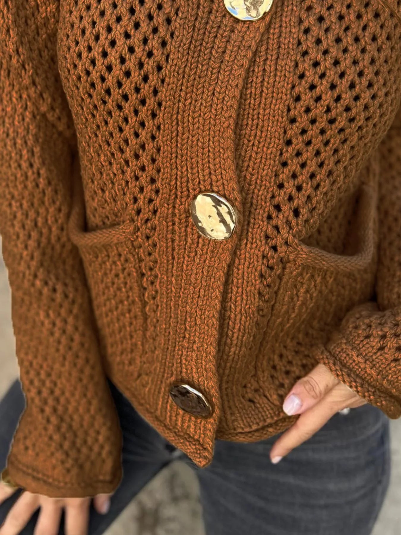 Women's Cardigan Crochet Knit Button Up Long Sleeve 5f92fced-36b4-4321-b92e-7ff24b6ede5b-Max-Origin Trendsi