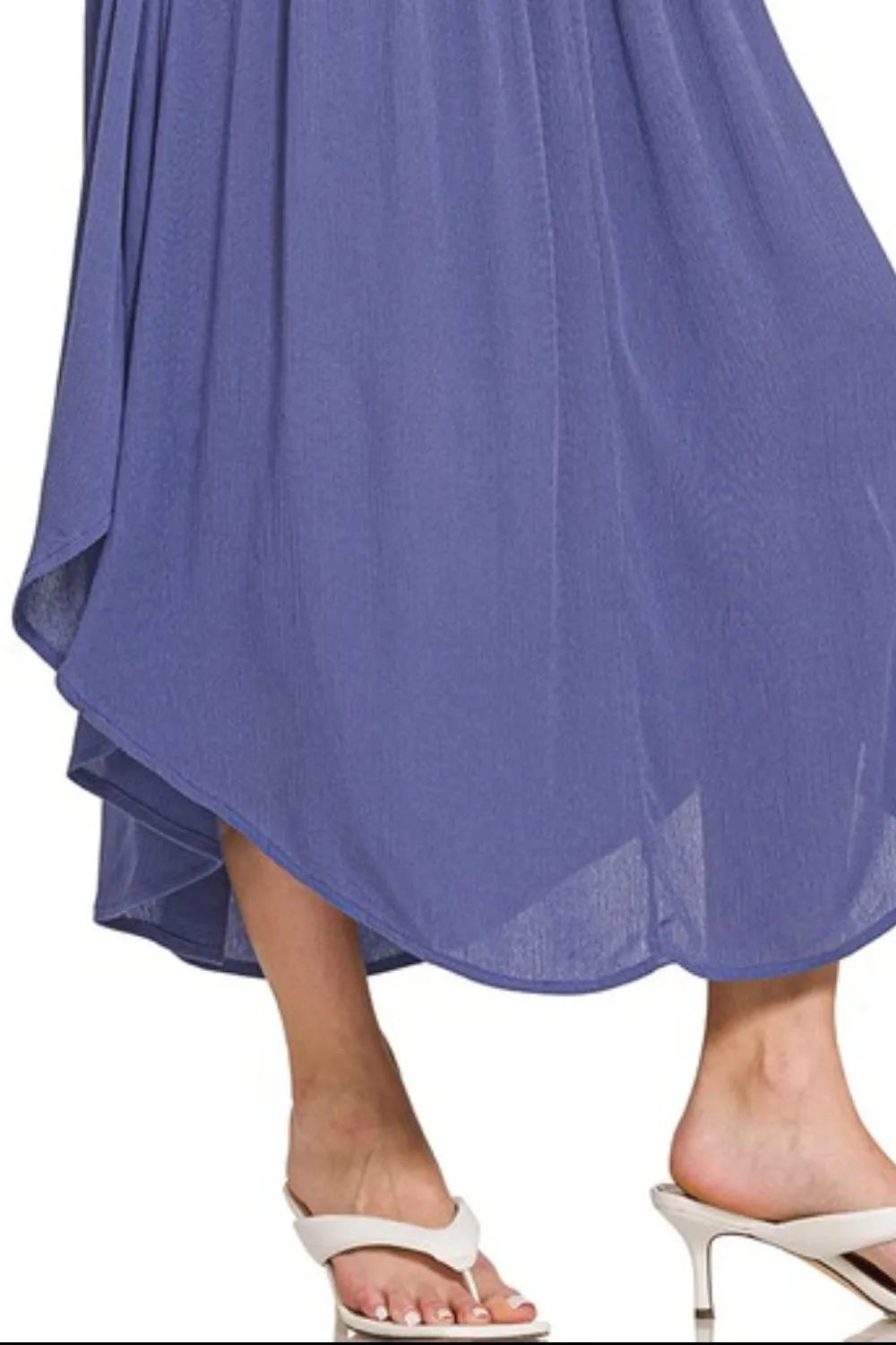 Zenana Midi Skirt Blue High-Low Woven Crinkle Smocked Waist With Pockets 5fb5bdc2-2ad6-455f-9618-cc93a0b36c40-Max-Origin Trendsi