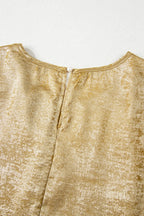 Women's Blouse Metallic Gold Short Sleeve Casual Top 5fd2f1a9-0978-4dba-84d8-197c32b35ef4-Max-Origin Trendsi
