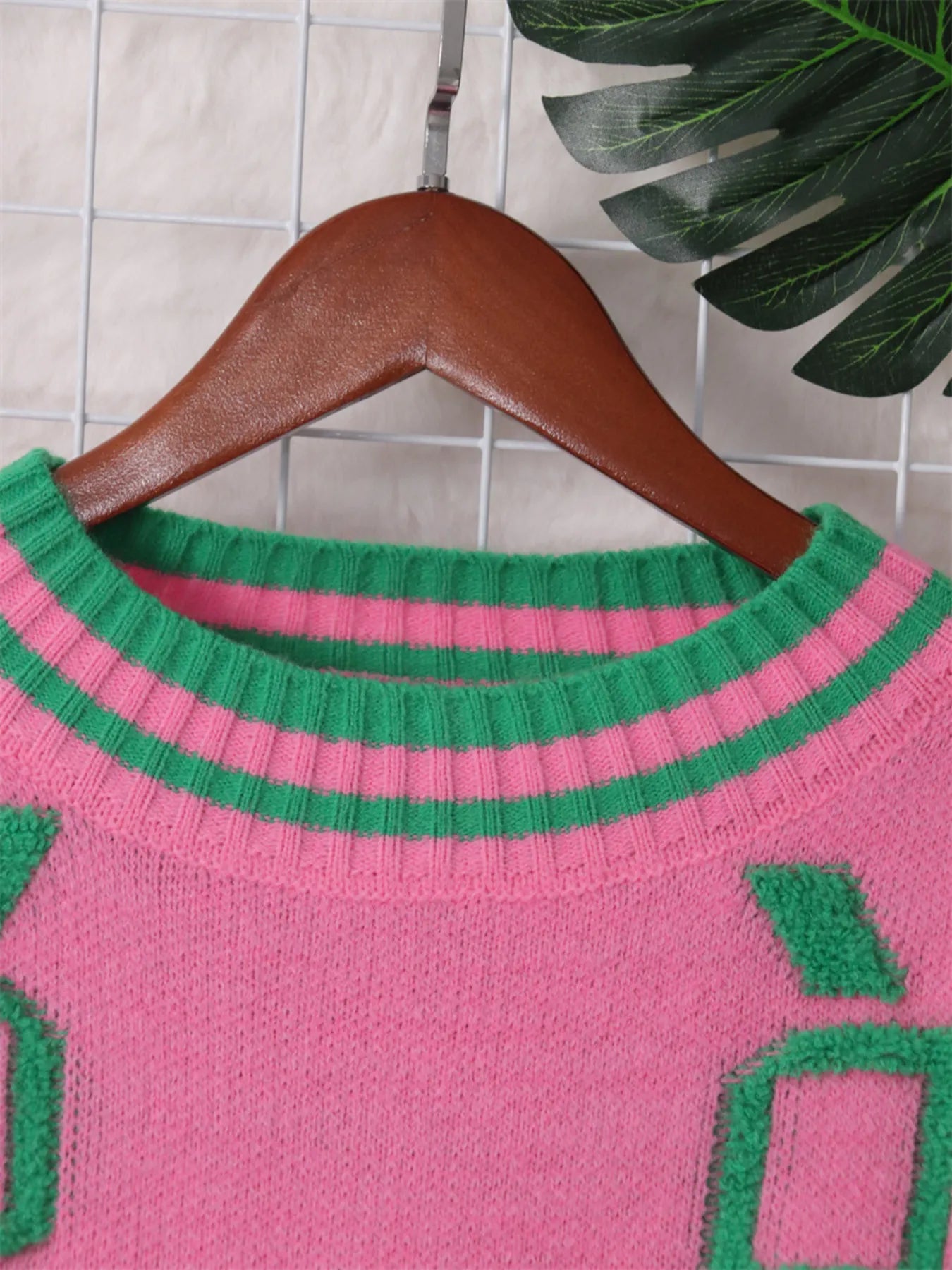 Women's Sweater Contrast Round Neck Long Sleeve Oversized Ribbed 5fecbfe9e52f4984abc39c7a98cc0a41-Max-Origin Trendsi