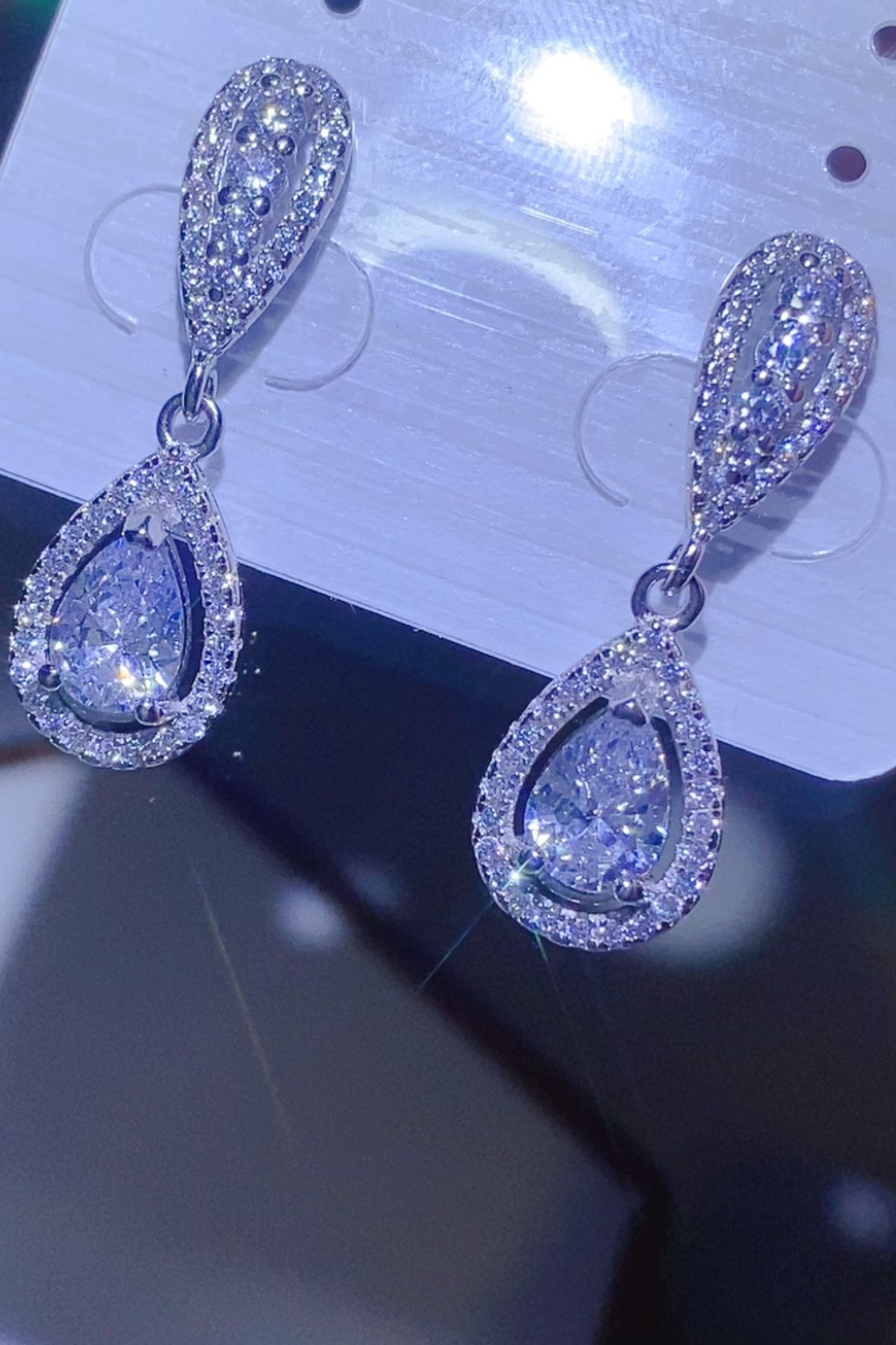 2 Carat Moissanite Teardrop Earrings Dangle 925 Sterling Silver Platinum-plated 60143920-e5ea-4f35-97b9-116effca4bc2-Max Trendsi