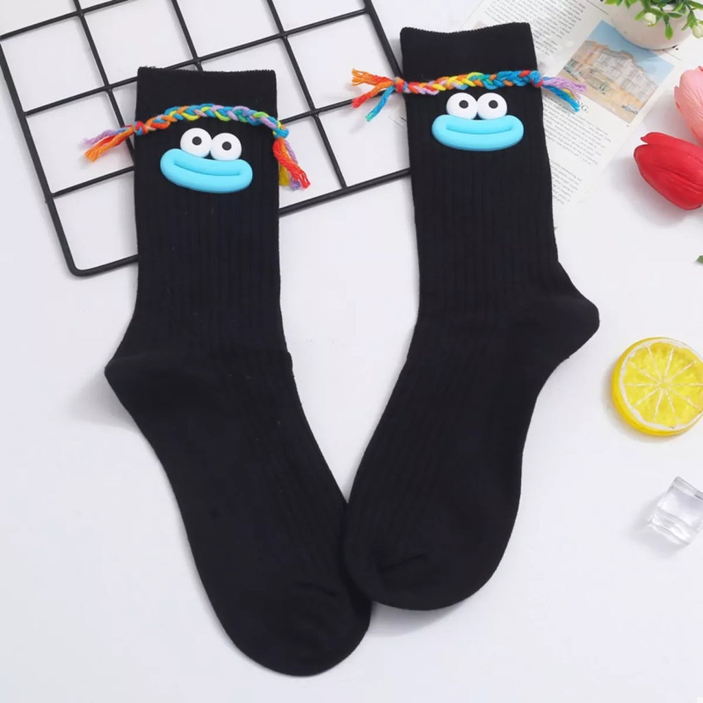 Women's Crew Socks Cotton Cartoon Ribbed Knit Funny Black A One Size 6044ea37-7da0-4e79-a680-a1a4fecbec6d-Max-Origin Trendsi
