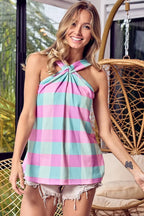 BiBi Tank Top Cotton Multi Color Plaid Brushed Neck 605689ae155c422abaf2eea794e36de8-Max-Origin Trendsi