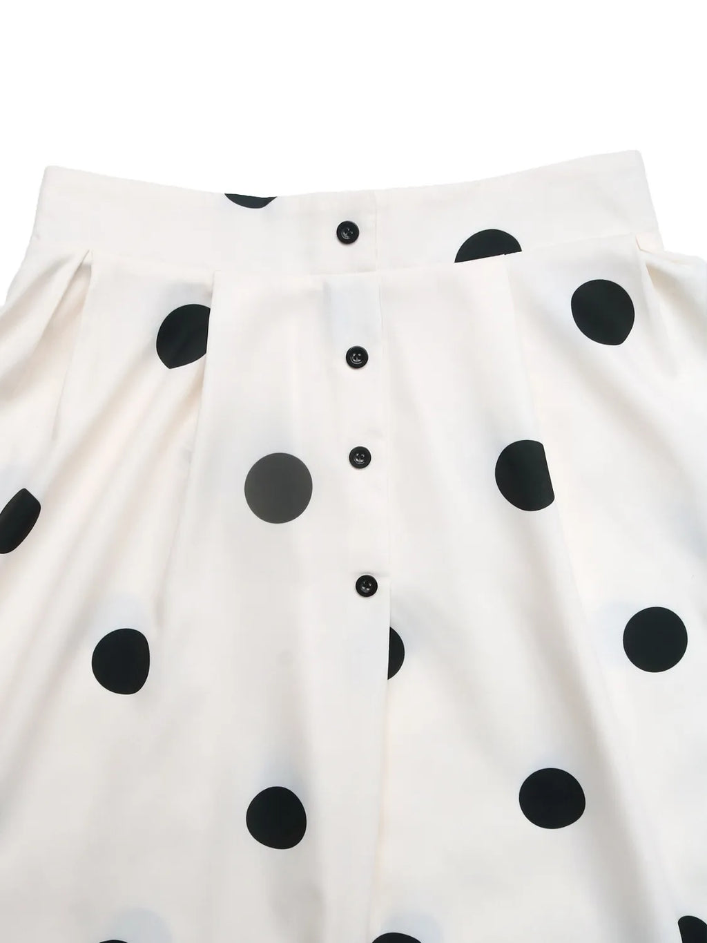 Midi Skirt Polka Dot Cream Button Front Ruffled High Waisted 607b5166-a817-4813-a5ef-ba09ffd4fbf5-Max-Origin Trendsi