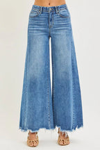 RISEN Ankle Wide Jeans Womens High Rise Medium Wash Denim Pants MEDIUM 60b8eaac-bf8e-4688-ae72-53ac274de08f-Max-Origin Trendsi