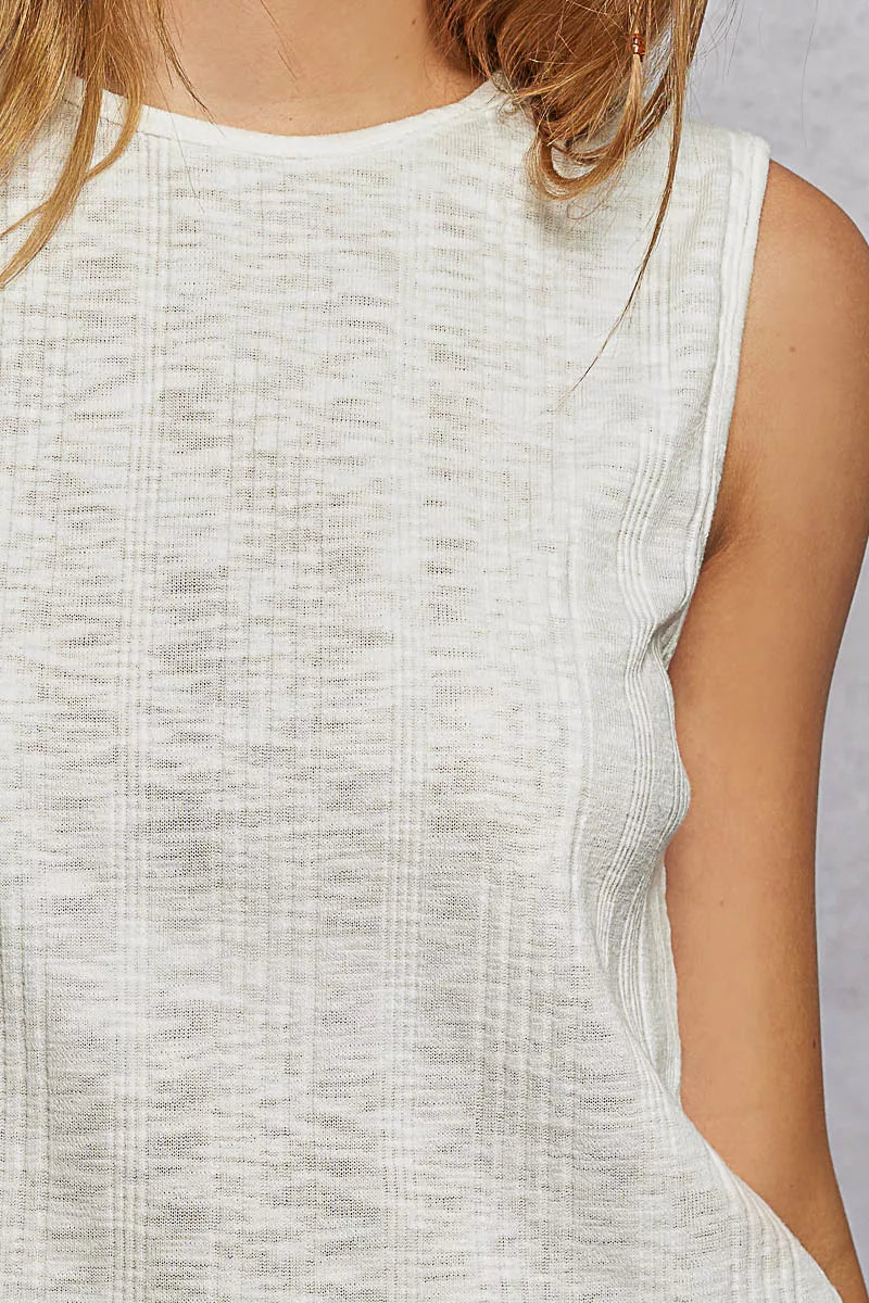 POL Cropped Tank Top Textured Off White Round Neck Blouse 60de594f-3f3d-4e8d-b41b-2471b54130f5-Max-Origin Trendsi