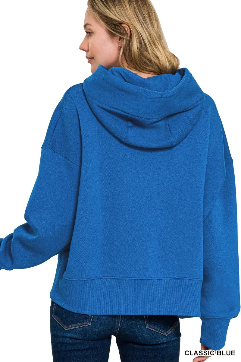 Zenana Womens Hoodie Oversized Fleece Classic Blue Kangaroo Pocket 60de596f5fb145f1a593385428145fe4-Max-Origin Trendsi