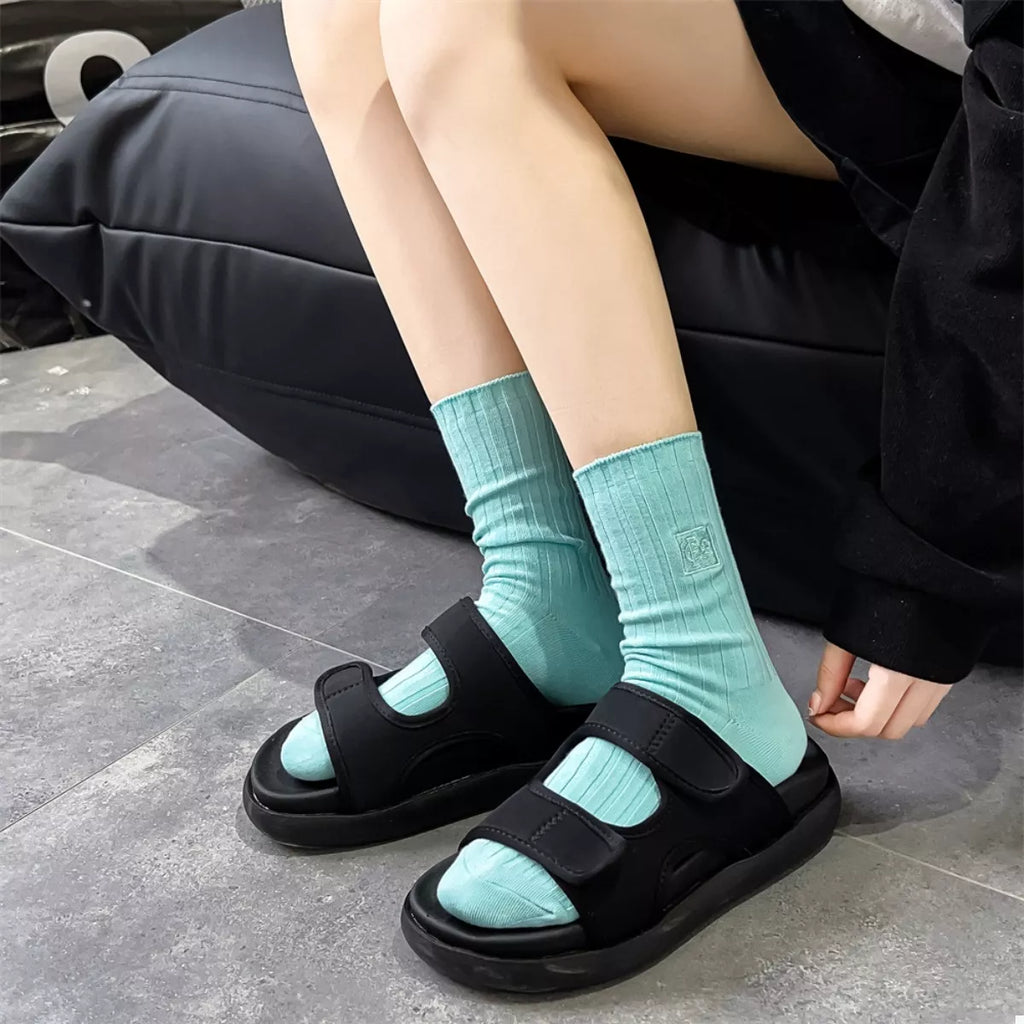 Women's Crew Socks Breathable Ribbed Knit 61130351-fccd-465c-be84-b7ae54869a53-Max-Origin Trendsi