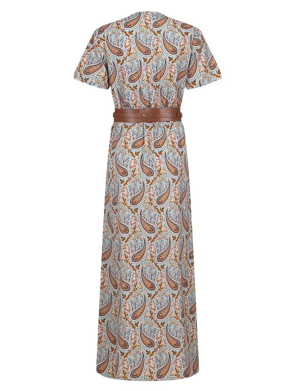 Maxi Dress Paisley Printed V-Neck Short Sleeve Boho Front Slit 6120f7d3-7b6f-4e48-83ae-27c3186b084e-Max-Origin Trendsi