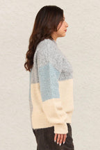 VERY J Sweater Woolen Blend Color Block Mock Neck Basic Style 61426178-bf43-41c2-91da-1b90187ae4a2-Max Trendsi
