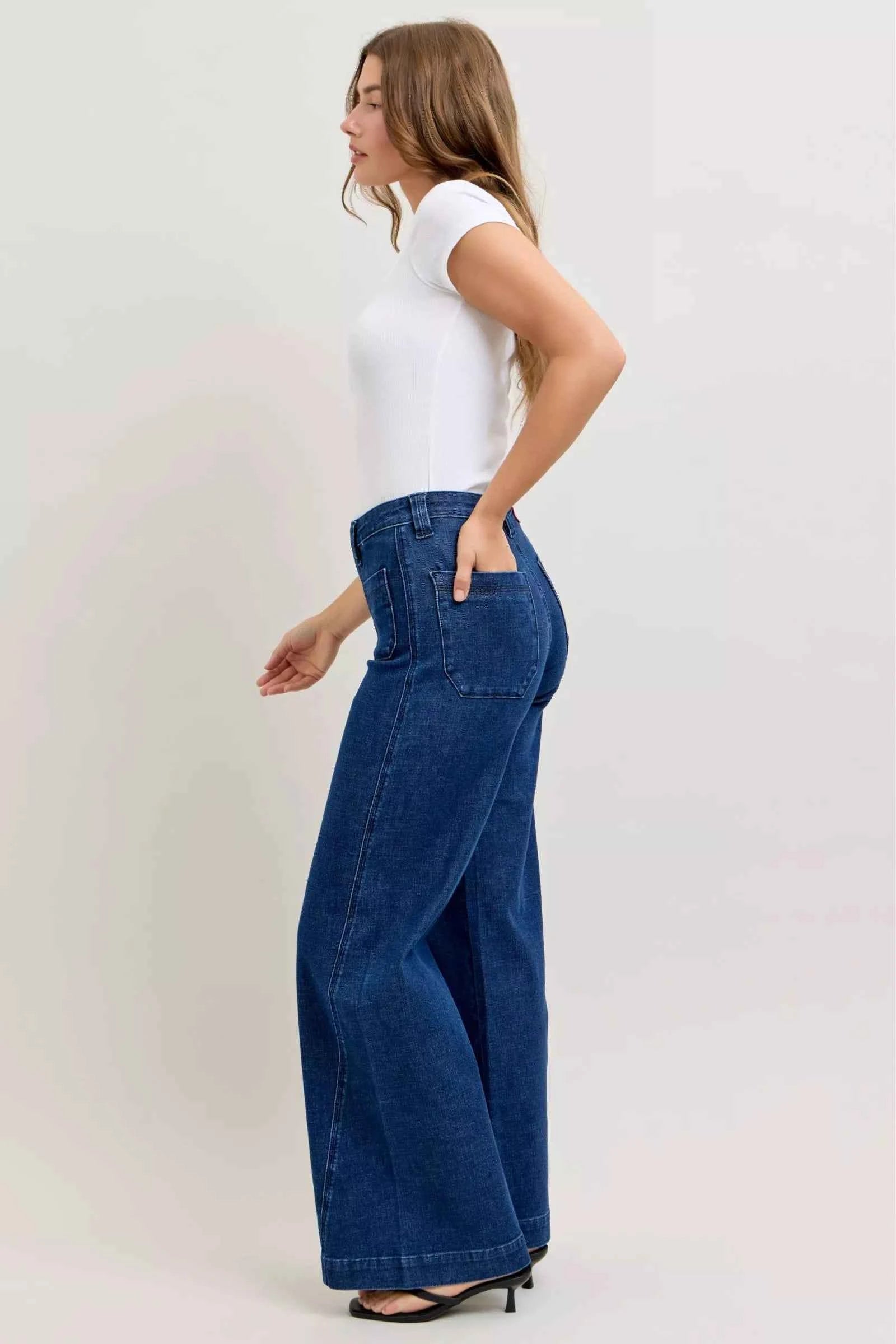 Judy Blue Wide Jeans High-Waisted Retro with Patch Pockets & Twisted Seams 618560ae-e50b-4072-899a-7f08b3aaeaf6-Max-Origin Trendsi