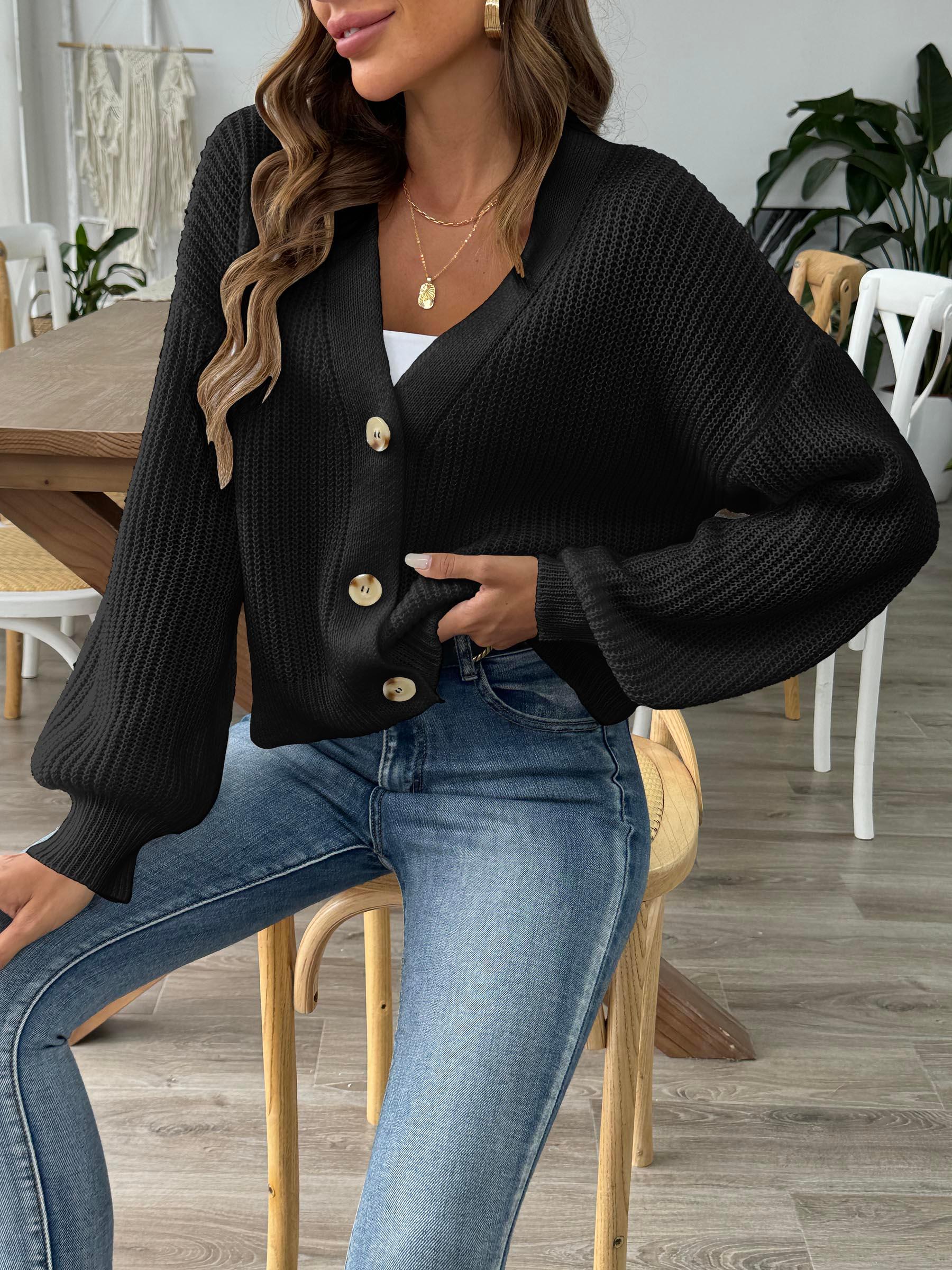 Cardigan Knit V-Neck Button Up Long Sleeve Oversized Knitwear 6197b314-ce94-4736-94e5-79538be270f0-Max Trendsi