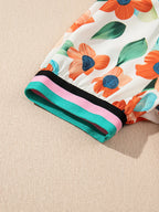 Mini Floral Dress Contrast Trim Split Neck Puff Short Sleeve Tiered 619f6129d8ef4ec38a52857301b90955-Max-Origin Trendsi