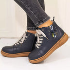 Women's Ankle Boots Pu Leather Round Toe Platform Low Heels Shoes 61b355da4f1a44da8c1be7e24dd0c71c-Max-Origin Trendsi