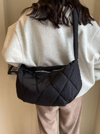 Quilted Polyester Large Crossbody Bag Zipper Hobo Handbags 61d28f14-02d1-4982-8321-c8d4d047f8ed-Max Trendsi