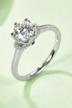 Murray Silver Women Ring 1 Carat Moissanite Stone 925 Sterling Platinum-plated Silver 621324bef30842149e43a54103af7142-Max Trendsi