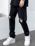 Men's Full-Length Distressed Slim Fit Jeans Available in Plus Sizes