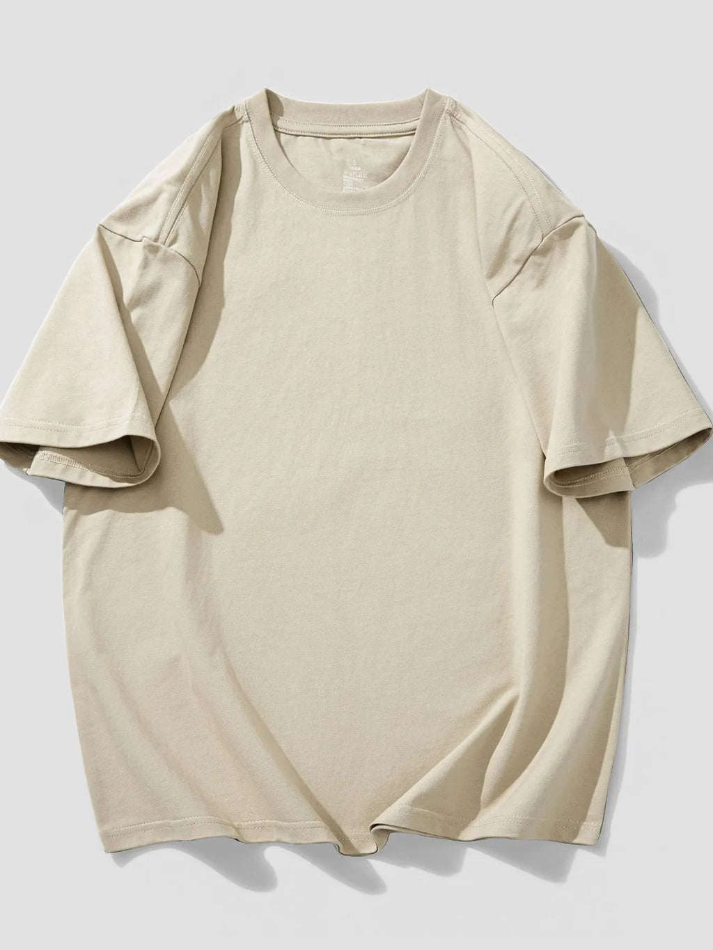 Men's T-Shirt Cotton Solid Round Neck Short Sleeve Oversized Top S-4XL Khaki 625b45beae2b4355a3d13dc23c289c48-Max-Origin Trendsi