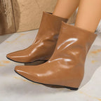 Women's Boots Pu Leather Point Toe Mid Heels Shoes 62725e582c9f4696b3aaff3b716b5be7-Max-Origin Trendsi