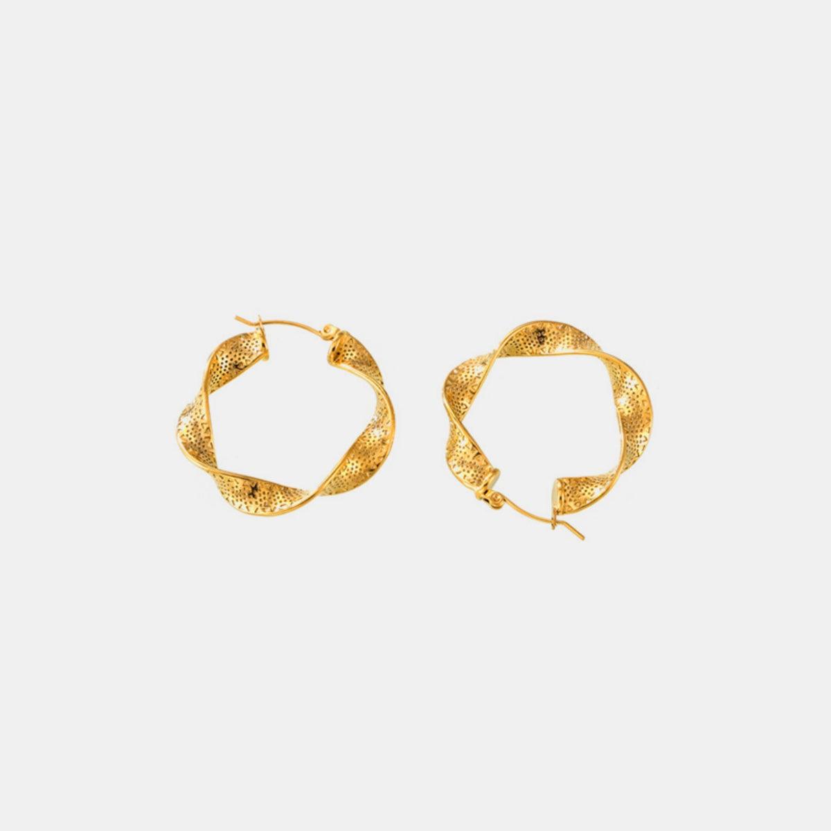Twisted Earrings 18K gold-plated Titanium Steel Jewelry Gold One Size 62d8703d-929f-42d5-a179-e52b69d833ba-Max Trendsi