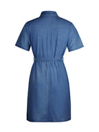 Denim Mini Dress Zip Front Short Sleeve Collared Belted with Pockets 635dabd4-5699-49d8-8b2d-bbd680450842-Max-Origin Trendsi