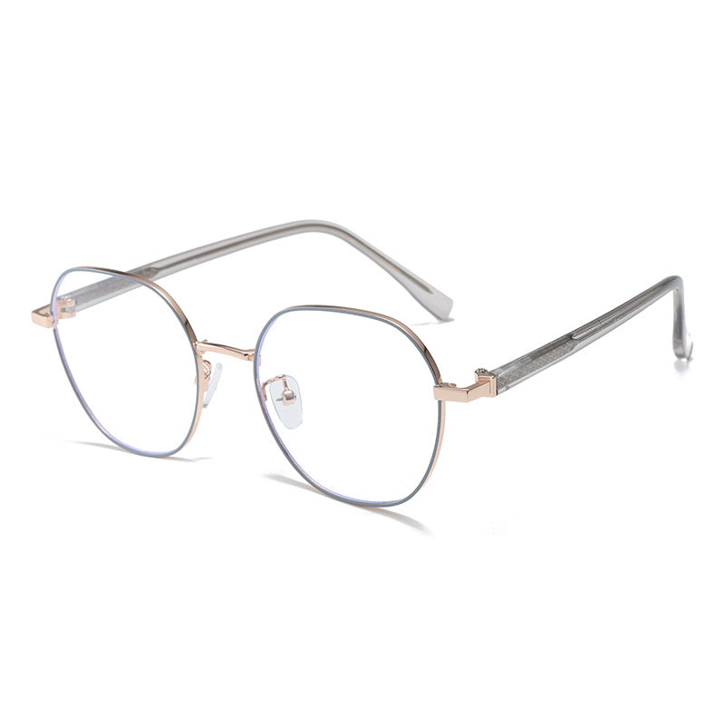 Lightweight Metal Frame Glasses with Polycarbonate Lenses and Metal Temples