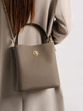 Leather Bucket Crossbody Bag