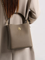 Leather Bucket Crossbody Bag