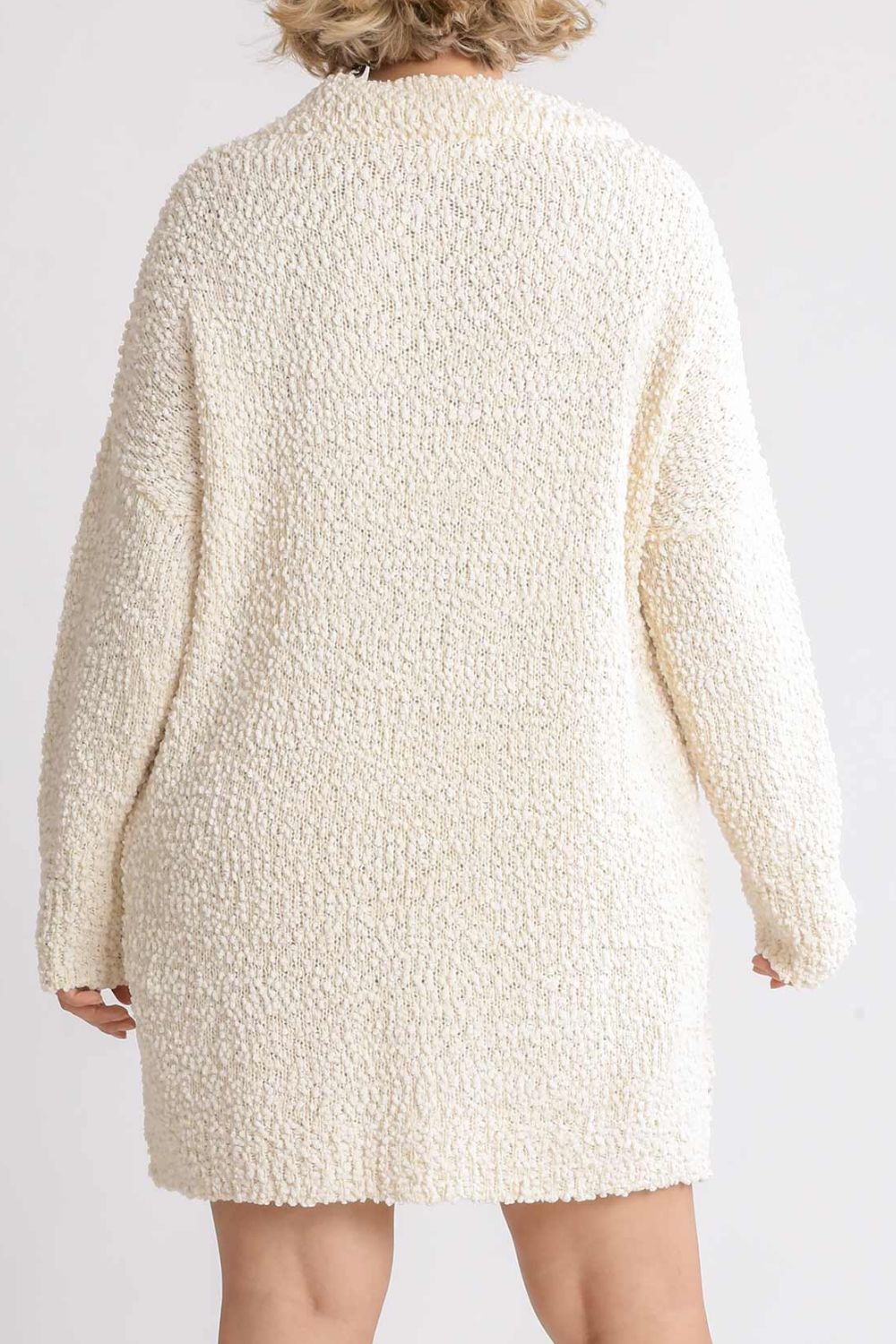 Umgee Sweater Dress Mini Boucle Knit Long Sleeve High Low Side Slit 63c5776f-2141-43f4-b9fd-4e5c3bce8ea6-Max Trendsi