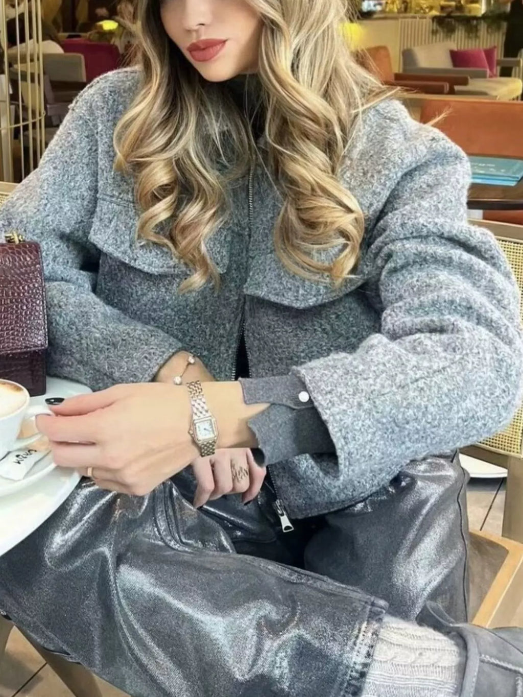 Womens Cropped Jacket Zip Up Long Sleeve Casual Fashion with Front Pockets 63ff29e2-10d6-4949-8ec8-cb0893a07ca0-Max-Origin Trendsi